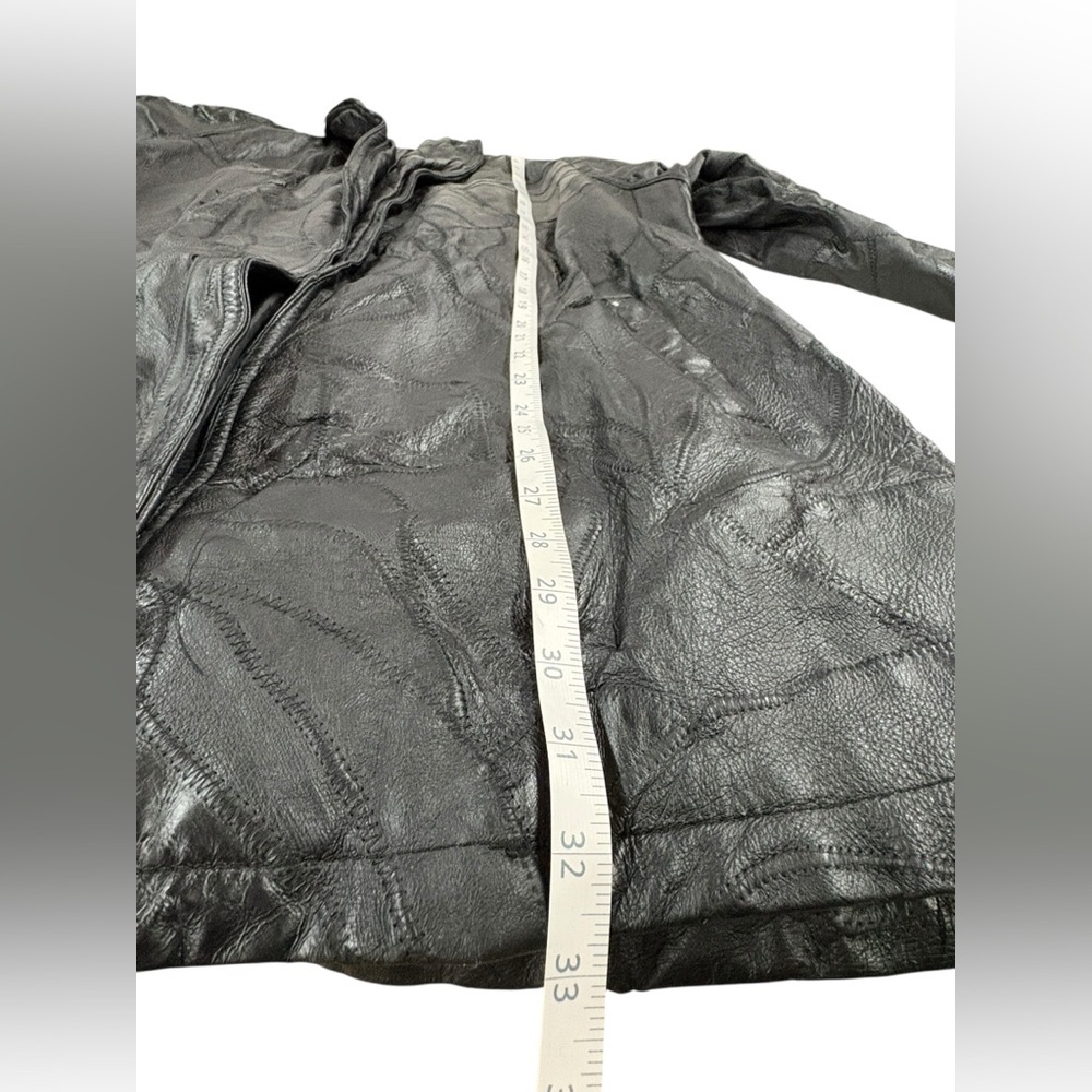 Women's Black Leather Jacket - Picture 4 of 9